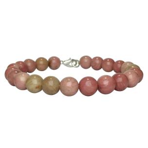 Avika Natural Rhodocrosite Beads Bracelet with Hook (Pack of 1Pc)
