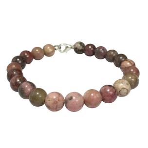 Avika Natural Rhodonite Beads Bracelet with Hook (Pack of 1Pc)