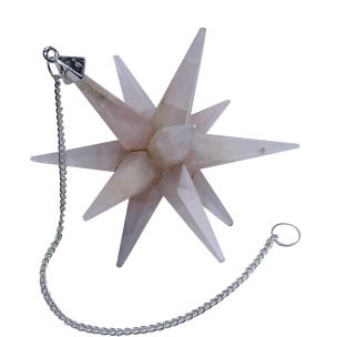 Avika Natural Rose Quartz Galaxy Merkaba Star with Healing Properties