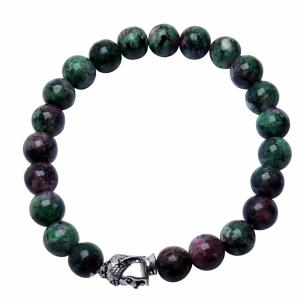 Avika Natural Ruby Zoisite 8 mm Beads Buddha Bracelet
