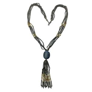 Avika Natural Serpentine & Lapis Lazuli Necklace