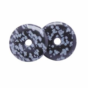Avika Natural Snowflake Black Obsidian Gemstone Doughnut