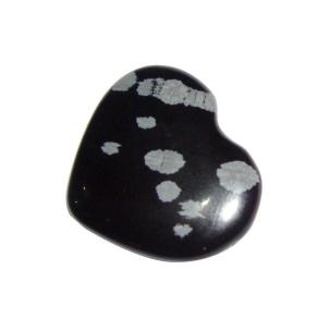 Avika Natural Snowflake Obsidian Heart Cabochon