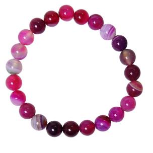 Avika Natural Treated Pink Chalcedony 8 mm Bead Stone Bracelet