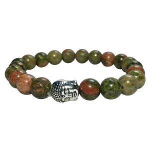 Avika Natural Unakite Buddha Bracelet (Pack of 1Pc)