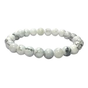 Avika Natural White Howlite Beads Bracelet (Pack of 1Pc)