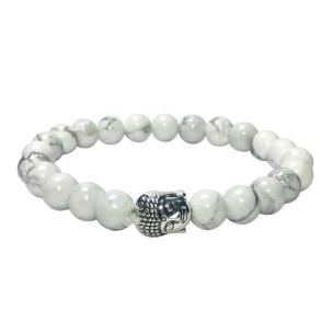 Avika Natural White Howlite Buddha Bracelet (Pack of 1Pc)