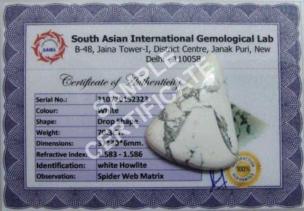 Avika Natural White Howlite Certified Loose Gemstone For Reiki Chakra Healing