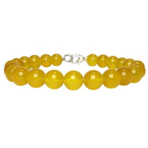 Avika Natural Yellow Jade Beads Bracelet with Hook (Pack of 1Pc)
