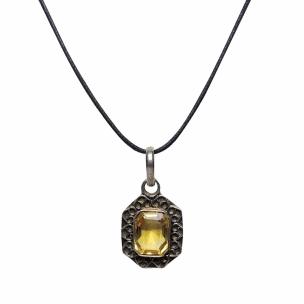 Avika Natural Yellow Topaz Precious Designer Pendant Art-4