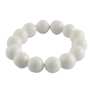 Avika Natural Energized White Agate Faceted Beads Bracelet