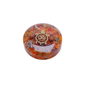Avika Orgonite small Paper Weight with Carnelian & Symbol Power Art 2