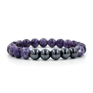 Avika Sugilite & Hematite Reiki 8 mm Bead Bracelet (Pack of 1 pc)