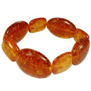 Avika Synthetic Amber Square and Oval Tumble Bracelet (Pack of 1Pc)