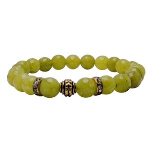 Avika Heat Processed Vesuvianite 8 mm Bead Bracelet Designer 3 Color: Yellow/Green, For Unisex