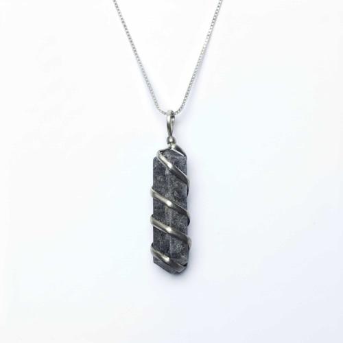 Avika Grey Aventurine Double Point Pendant