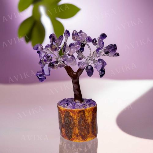 Avika Natural Energized Amethyst 60 Dana Tree – Healing Crystal for Positive Energy