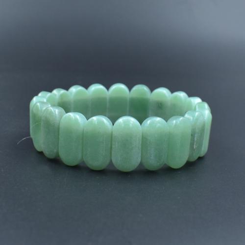 Avika Natural Green Aventurine Capsule shape Energized Bracelet for Reiki Healing (Pack of 1 pc)