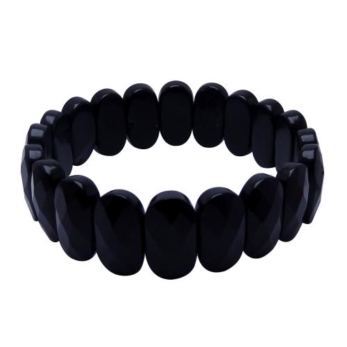 Avika Natural Energized Black Tourmaline Diamond Cut Bracelet (Pack of 1Pc)