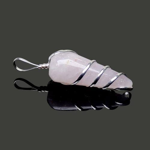 Avika Natural Spiral Rose Quartz  Energy Pendant
