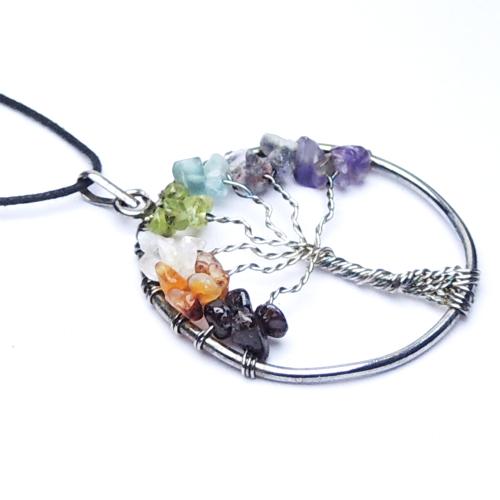 Avika Natural Seven Chakra Circle of life Tree Pendant