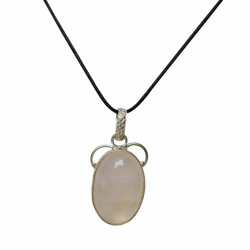 Avika Rose Quartz Oval Art II Pendant
