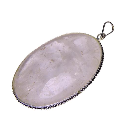 Avika Natural Clear Oval Cabochon Pendant