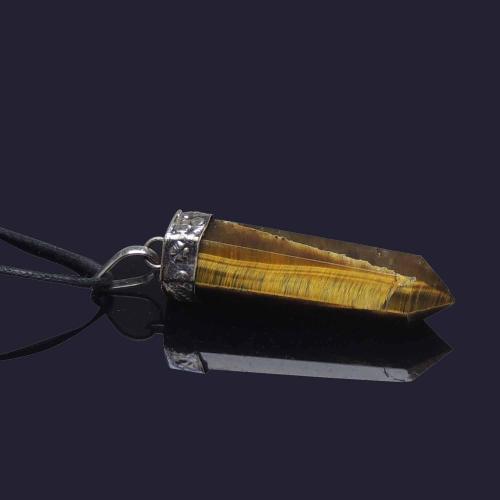 Avika Natural Tiger Eye Point Energy Pendant
