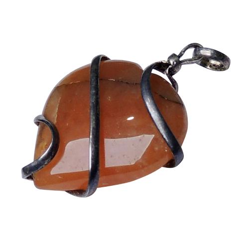 Avika Natural Carnelian Heart Energy Pendant