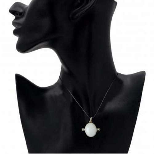 Avika Natural White Agate Energy Pendant