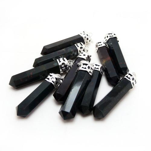 Avika Natural Energized Bloodstone Gemstone Point Pendant for Root Chakra (Pack of 1 Pc.)