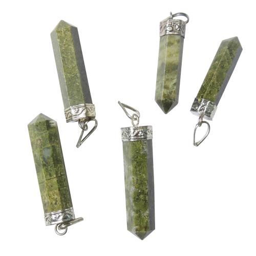 Avika Natural Energized Vesuvianite Gemstone Point Agate Crystal Pendant