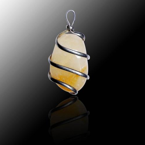 Avika Natural Carnelian Tumble Gemstone Wrapped For Emotional Warmth Carnelian Stone Pendant