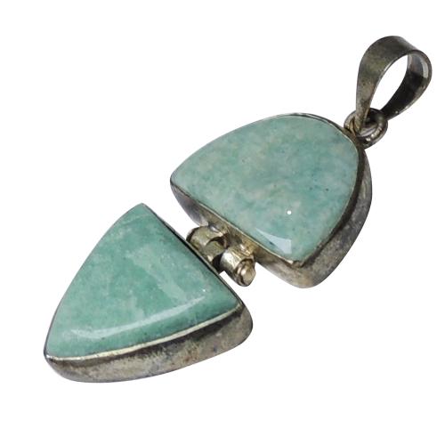 Avika Natural Double Green Aventurine Crystal Pendant for Heart Chakra
