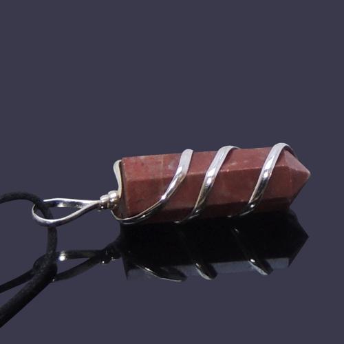 Avika Red Jasper Spiral Wrapped Energy Pendant Crystal Pendant