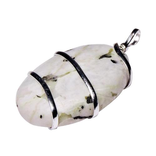 Avika Rainbow Moonstone Wrapped Energy for Emotional Balancing Crystal Pendant
