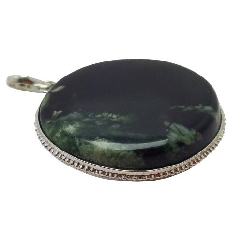 Avika Natural Moss Agate Oval Pendant