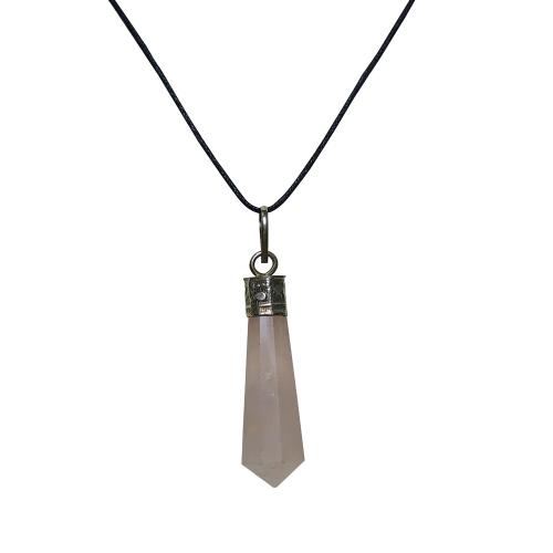 Avika Rose Quartz Hexagonal Point Energy Pendant For True Love