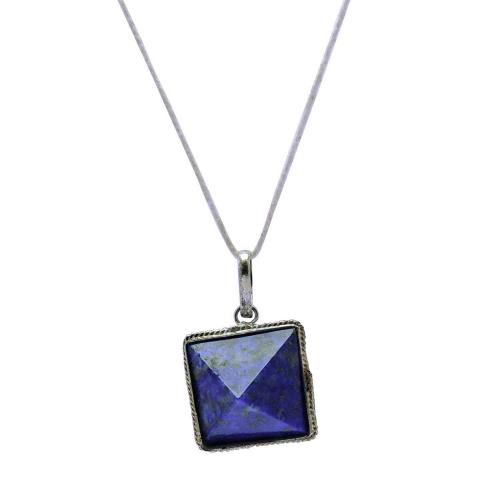 Avika Natural Energized Lapis Lazuli Pyramid Pendant