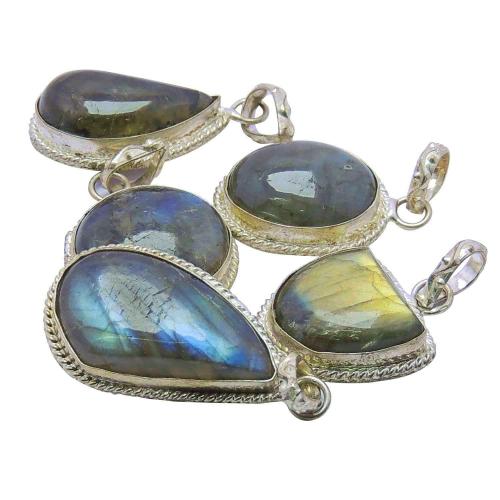 Avika Natural Special Labradorite Free shape Pendant