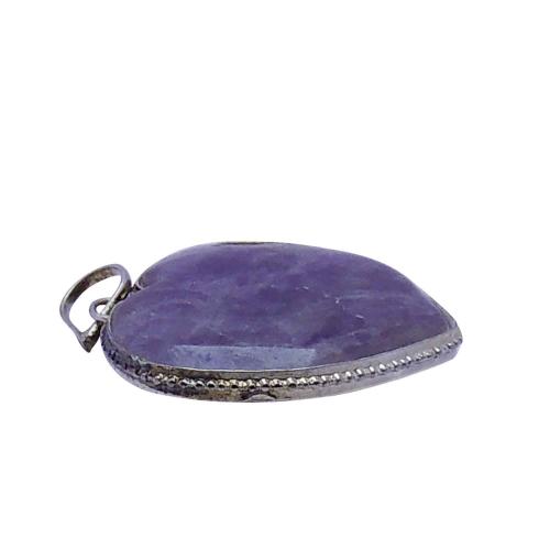 Avika Natural Amethyst Heart Overlay Pendant