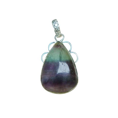 Avika Natural Fluorite Tear Drop Shape Pendant