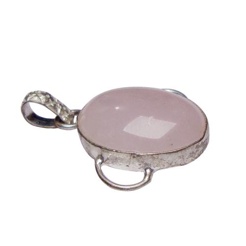 Avika Natural Rose Quartz Oval Pendant Art-(A)