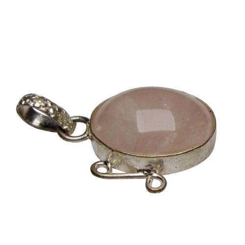 Avika Natural Rose Quartz Oval Pendant Art-(D)