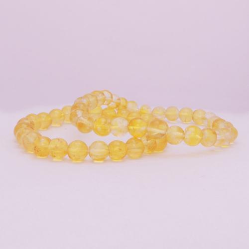 Avika Natural Dyed Citrine 8 mm Bead Stone Bracelet Color: Yellow, For Unisex