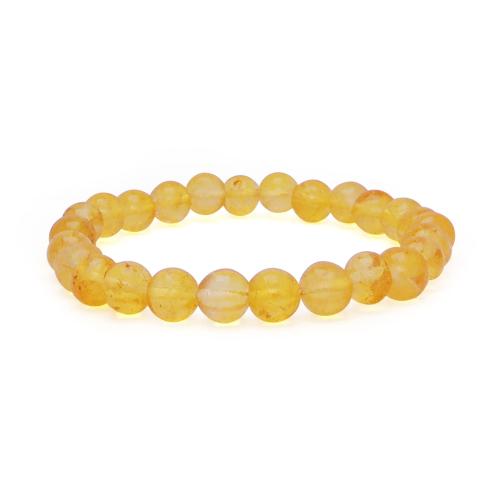 Avika Natural Dyed Citrine 8 mm Bead Stone Bracelet(Pack Of 1 Pc)
