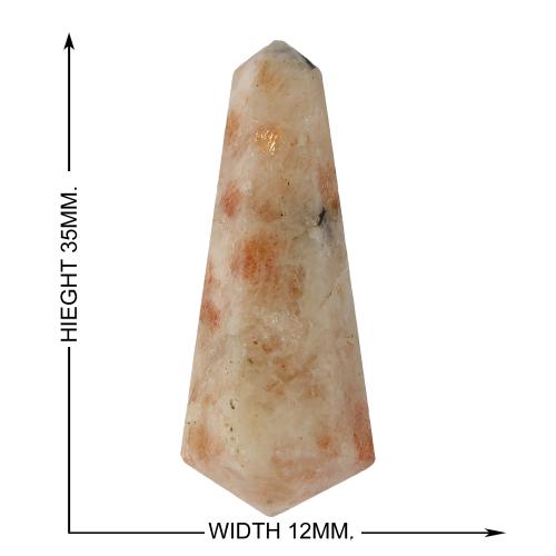 Avika Natural Sunstone Double Terminated Healing Pencil