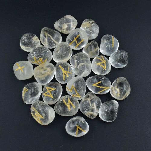Avika Natural Clear Quartz Runic Alphabets Elder Futhark