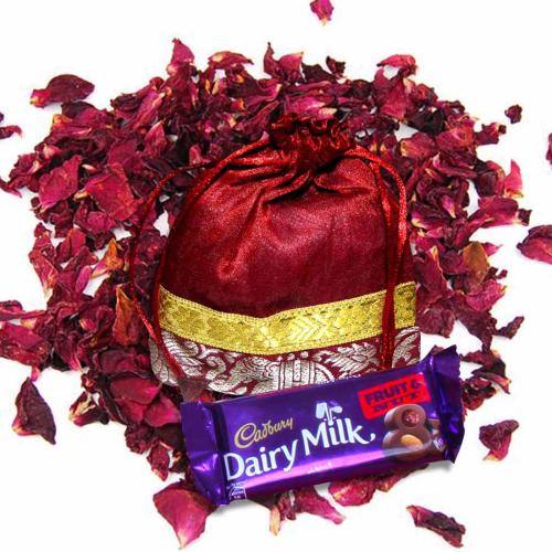 Avika Special Valentine with Chocolate/Rose Petals/Crystals