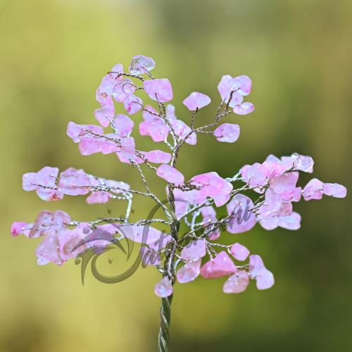 Avika Natural Rose Quartz Silver Wire Tree (100 Dana)